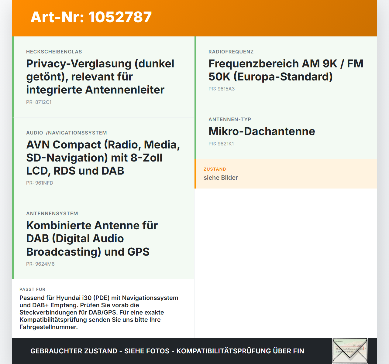 Hyundai PDE 17-20 Antennenverstärker Weiche Antenne Hyundai PDE 17-20 28.03.2019 YCA18L212145 gebraucht Vorschau 3
