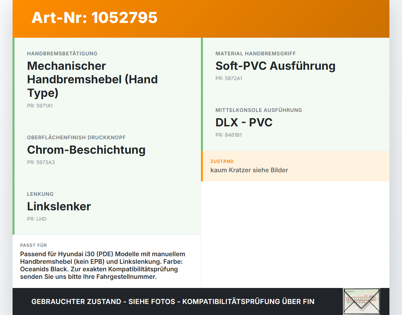 Hyundai PDE 17-20 Handbremshebel Hebel für Handbremse Bremshebel Hyundai PDE 17-20 28.03.2019 59710G3100 gebraucht Vorschau 3