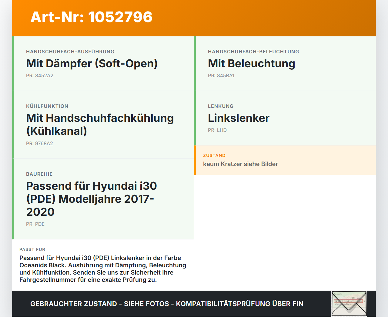 Hyundai PDE 17-20 Handschuhfach Handschuhkasten Hyundai PDE 17-20 28.03.2019 gebraucht Vorschau 3