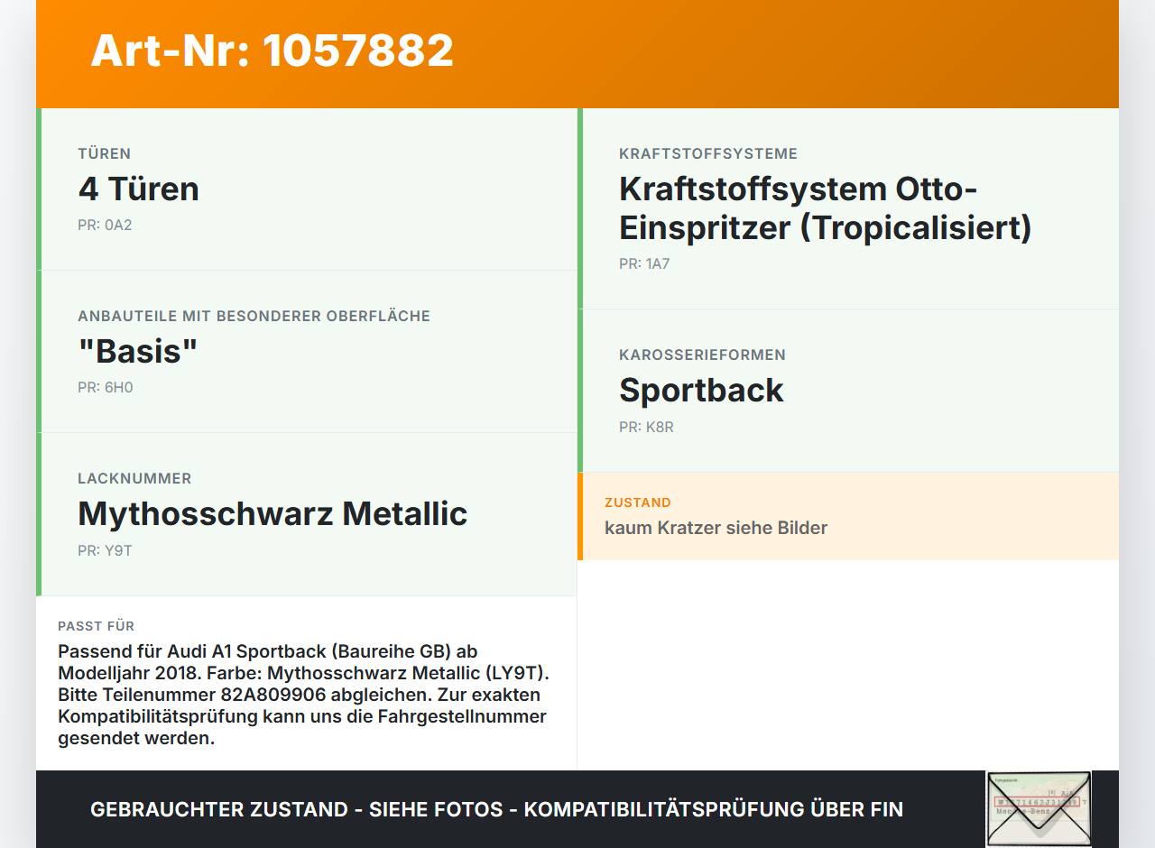 Audi A1 Sportback 18-24 Scharnier Arm für Tankdeckel Tankklappe LY9T Audi A1 Sportback 18-24 29.03.2019 82A809906... Vorschau 3