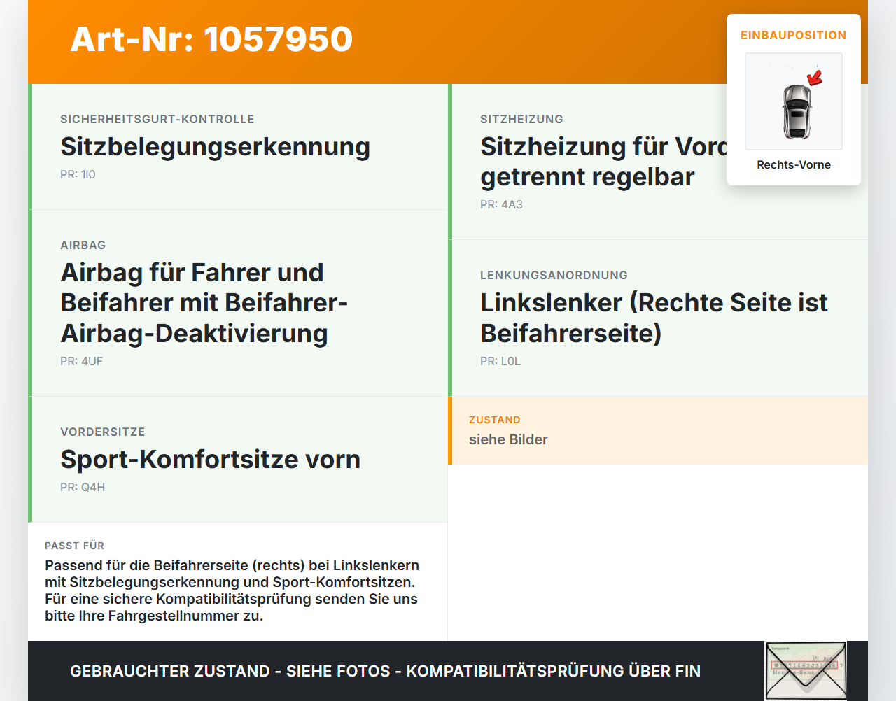 Audi A1 Sportback 18-24 Schalter Sensor für Sitzbelegung Rechts vorne Audi A1 Sportback 18-24 29.03.2019 4K0963553... Vorschau 3