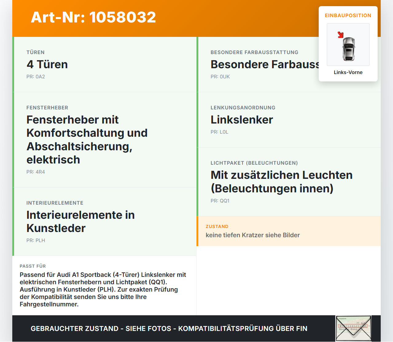 Audi A1 Sportback 18-24 Türverkleidung Türpappe Links Vorne Audi A1 Sportback 18-24 29.03.2019 82C867103C... Vorschau 3