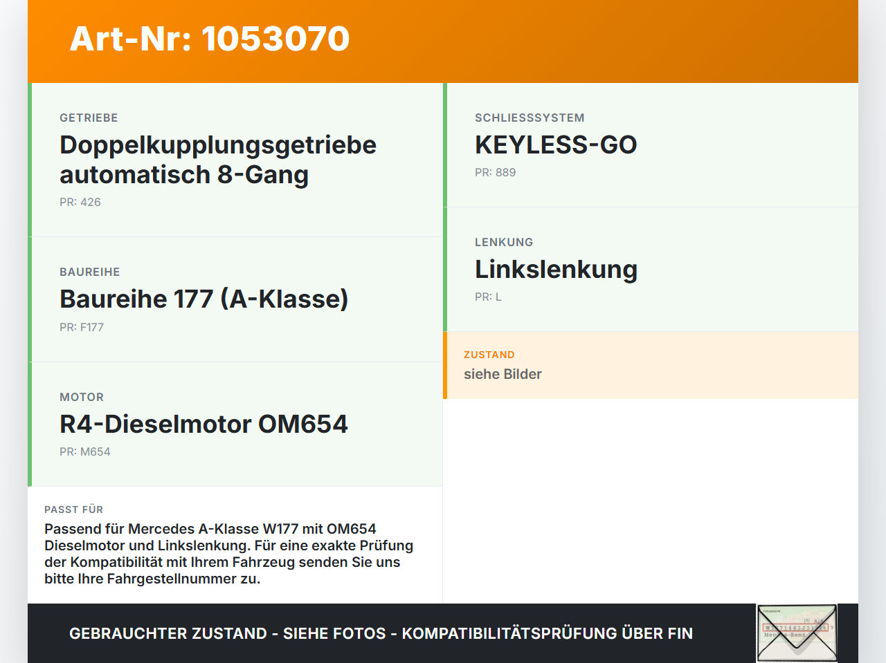 Mercedes W177 A200d 18-22 Batterie Klemmpunkt Stromverteilung Mercedes W177 A200d 18-22 12.07.2019 A2479061803 gebraucht Vorschau 3