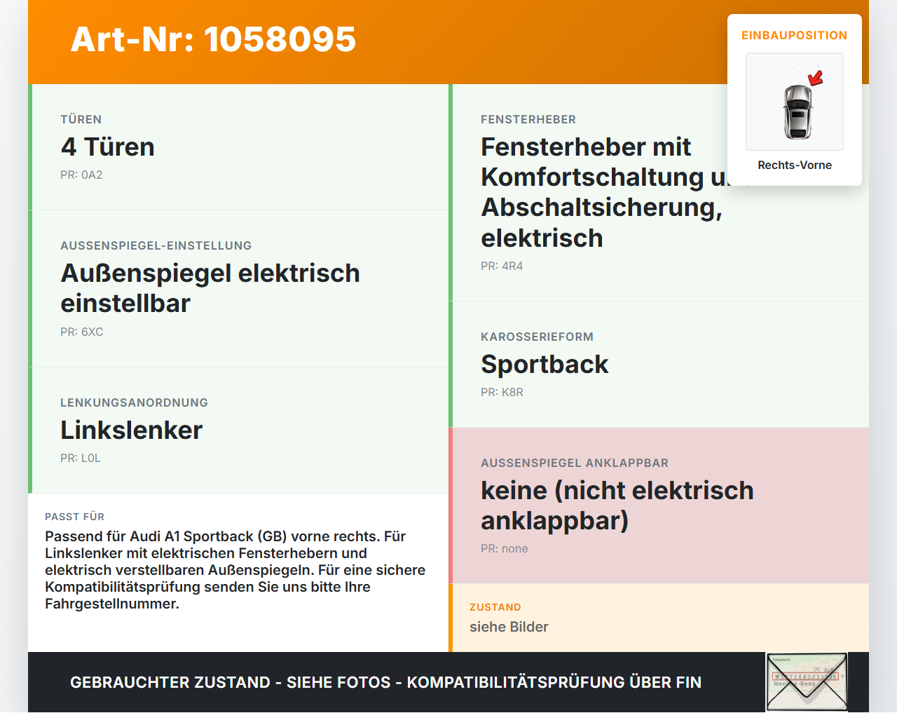 Audi A1 Sportback 18-24 SG Steuergerät für Tür Rechts Vorne Audi A1 Sportback 18-24 29.03.2019 5Q4959392F... Vorschau 3