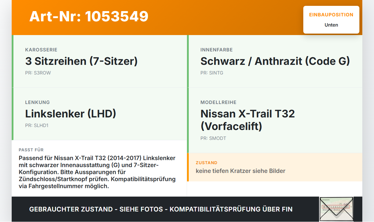 Nissan X-Trail T32 14-17 Verkleidung Abdeckung Unten für Lenksäule Nissan X-Trail T32 14-17 09.03.2015 gebraucht Vorschau 3