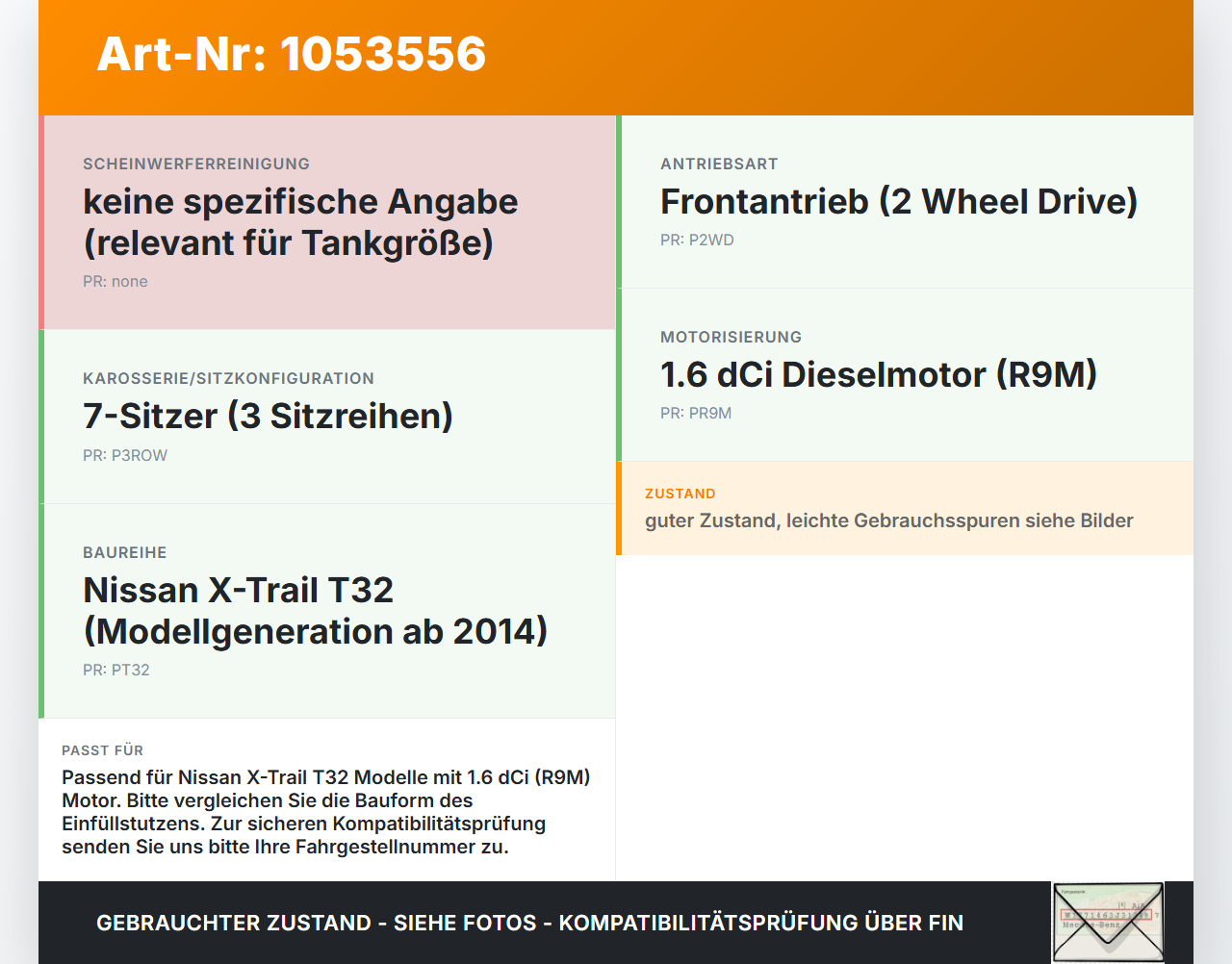 Nissan X-Trail T32 14-17 dCi 1,6 96KW Waschwasser Einfüllstutzen für Waschwasserbehälter Nissan X-Trail T32 14-17... Vorschau 3