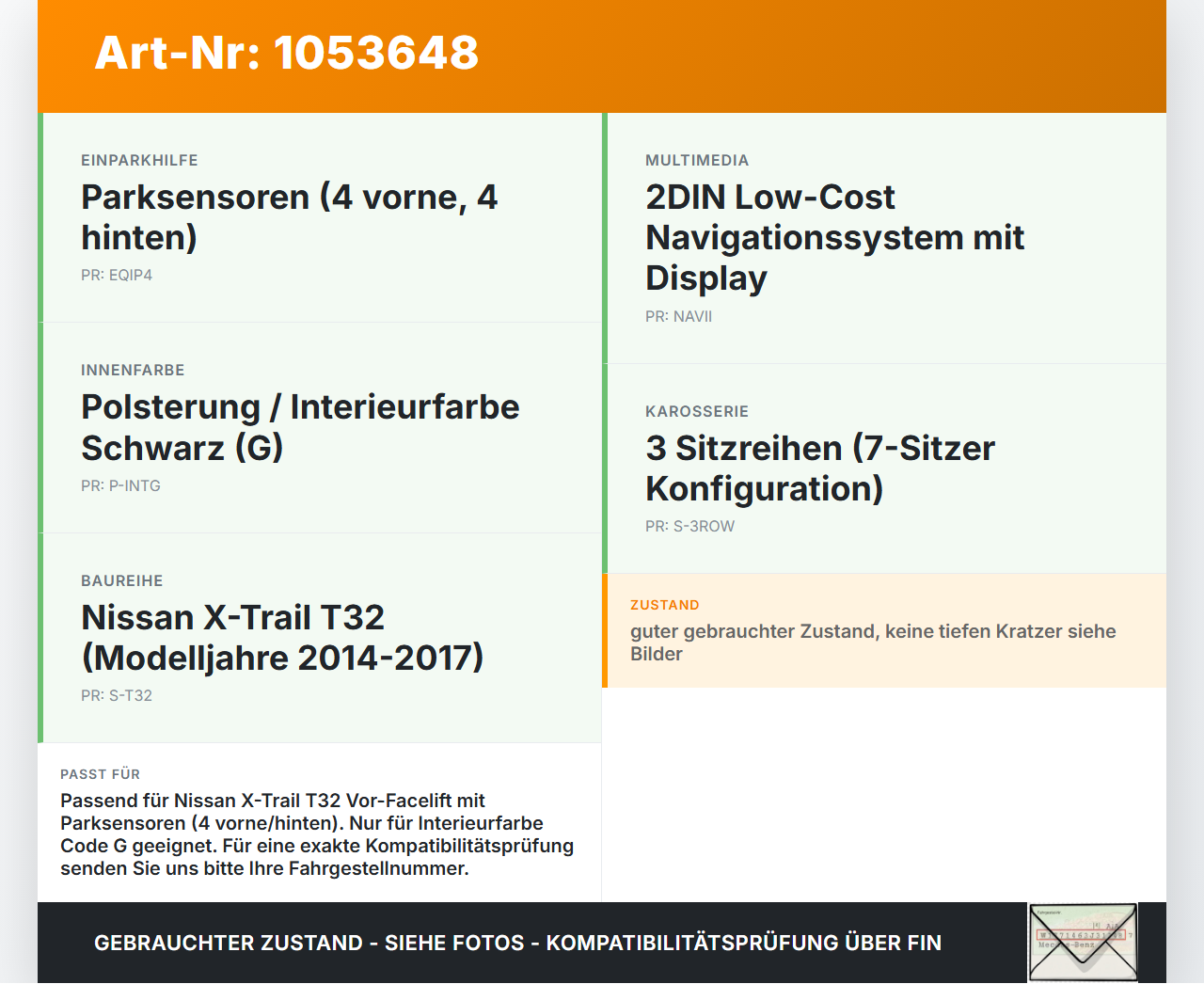 Nissan X-Trail T32 14-17 Schalter Einparkhilfe Parksensoren PDC Nissan X-Trail T32 14-17 09.03.2015 61118F gebraucht Vorschau 3