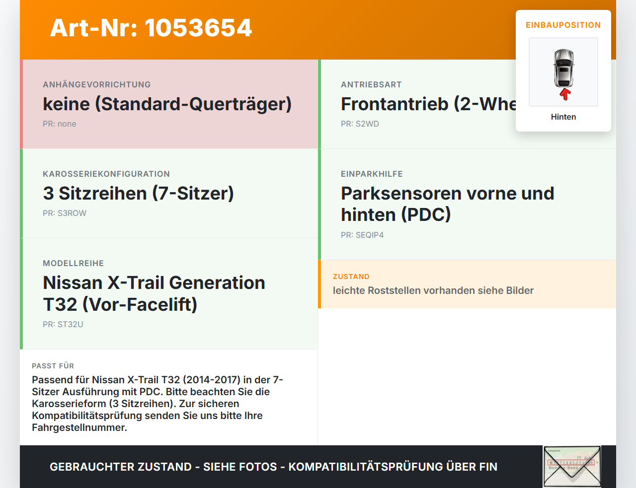 Nissan X-Trail T32 14-17 Stoßstangenträger Stoßfänger Querträger Hinten Nissan X-Trail T32 14-17 09.03.2015 gebraucht Vorschau 3