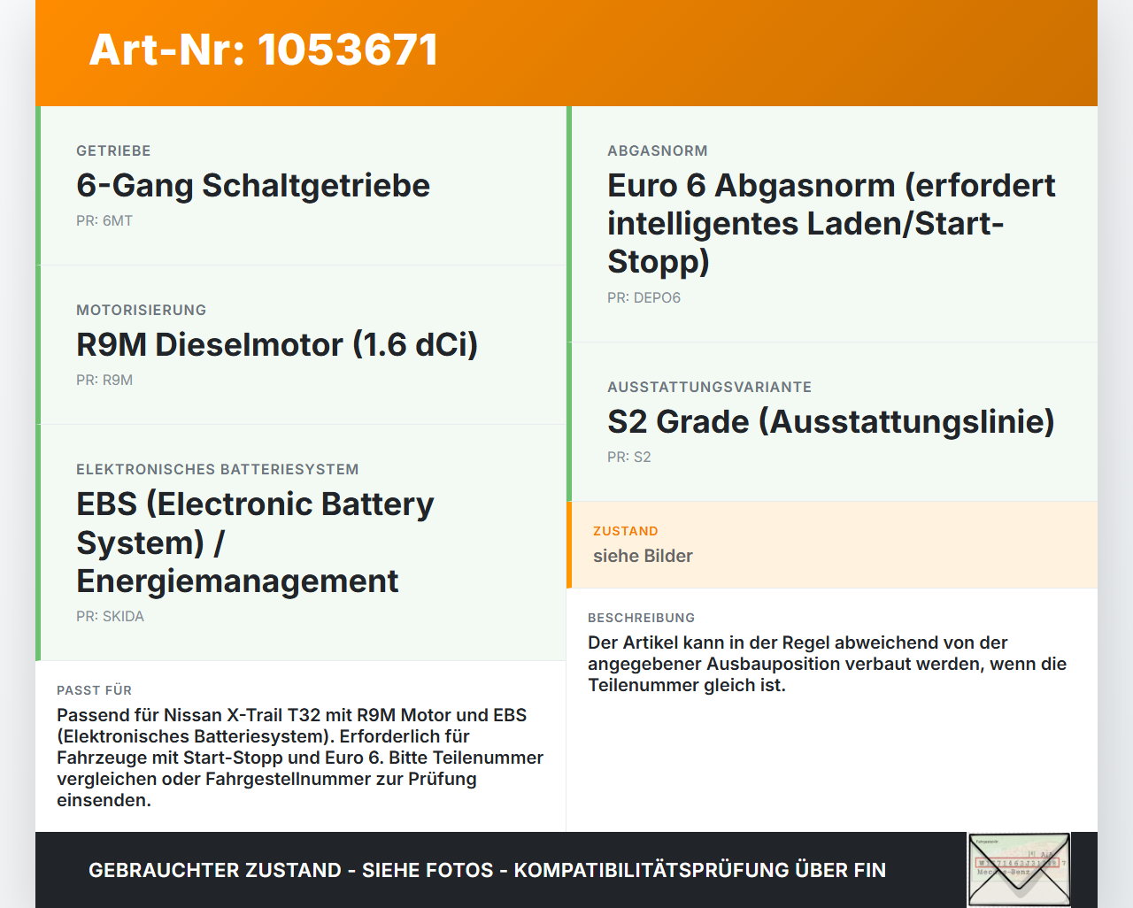 Nissan X-Trail T32 14-17 Batteriesensor Stromsensor Polklemme Nissan X-Trail T32 14-17 09.03.2015 gebraucht Vorschau 3