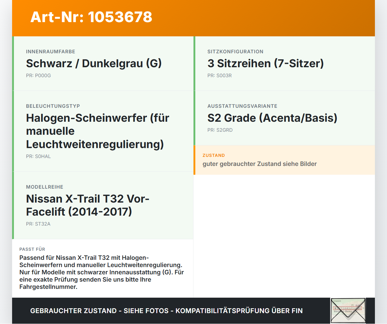 Nissan X-Trail T32 14-17 LWR Schalter Leuchtweitenregler Nissan X-Trail T32 14-17 09.03.2015 612157 gebraucht Vorschau 3