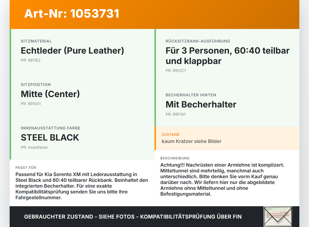 Kia Sorento XM 09-12 Armlehne Mittelarmlehne Auflage mit Becherhalter für Rücksitzbank Kia Sorento XM 09-12... Vorschau 3