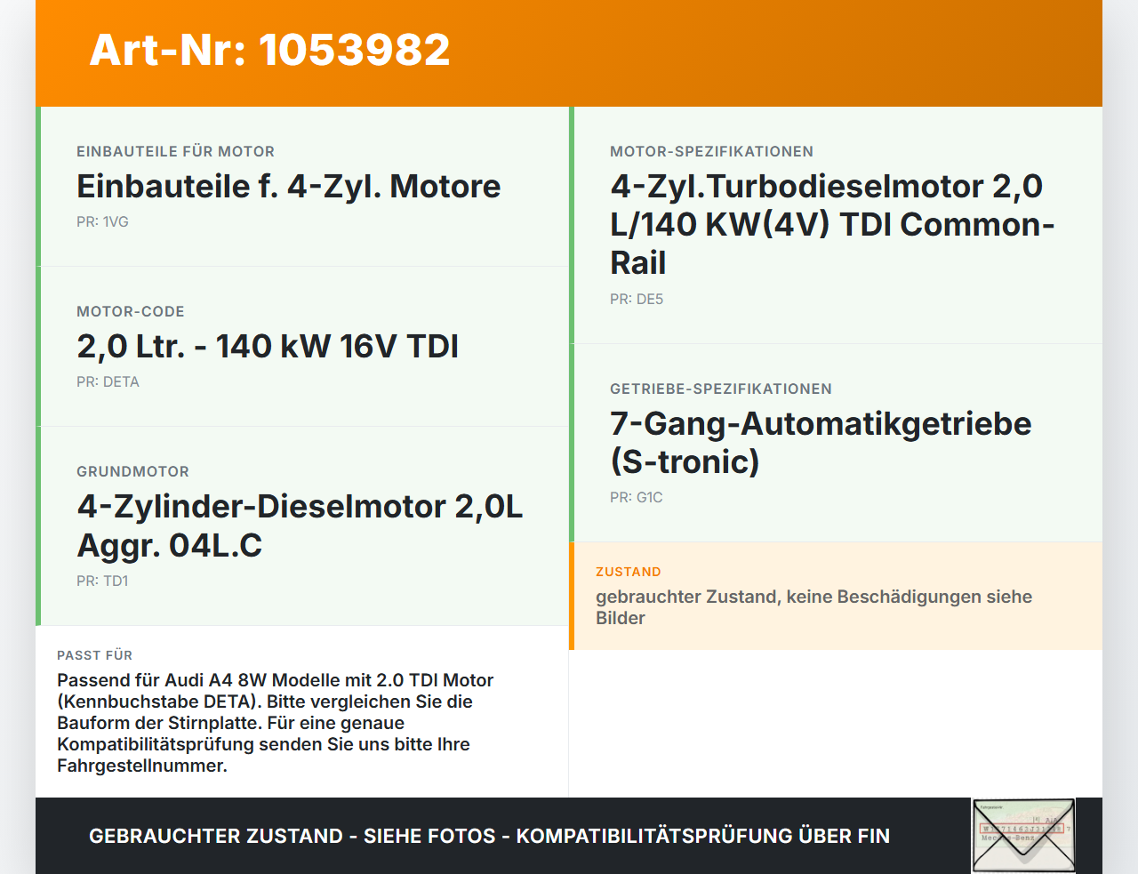 Audi A4 8W B9 15-19 TDI 2,0 110KW Platte Stirnplatte Gehäuse für Motor Motorblock Audi A4 8W B9 15-19 05.04.2016... Vorschau 3