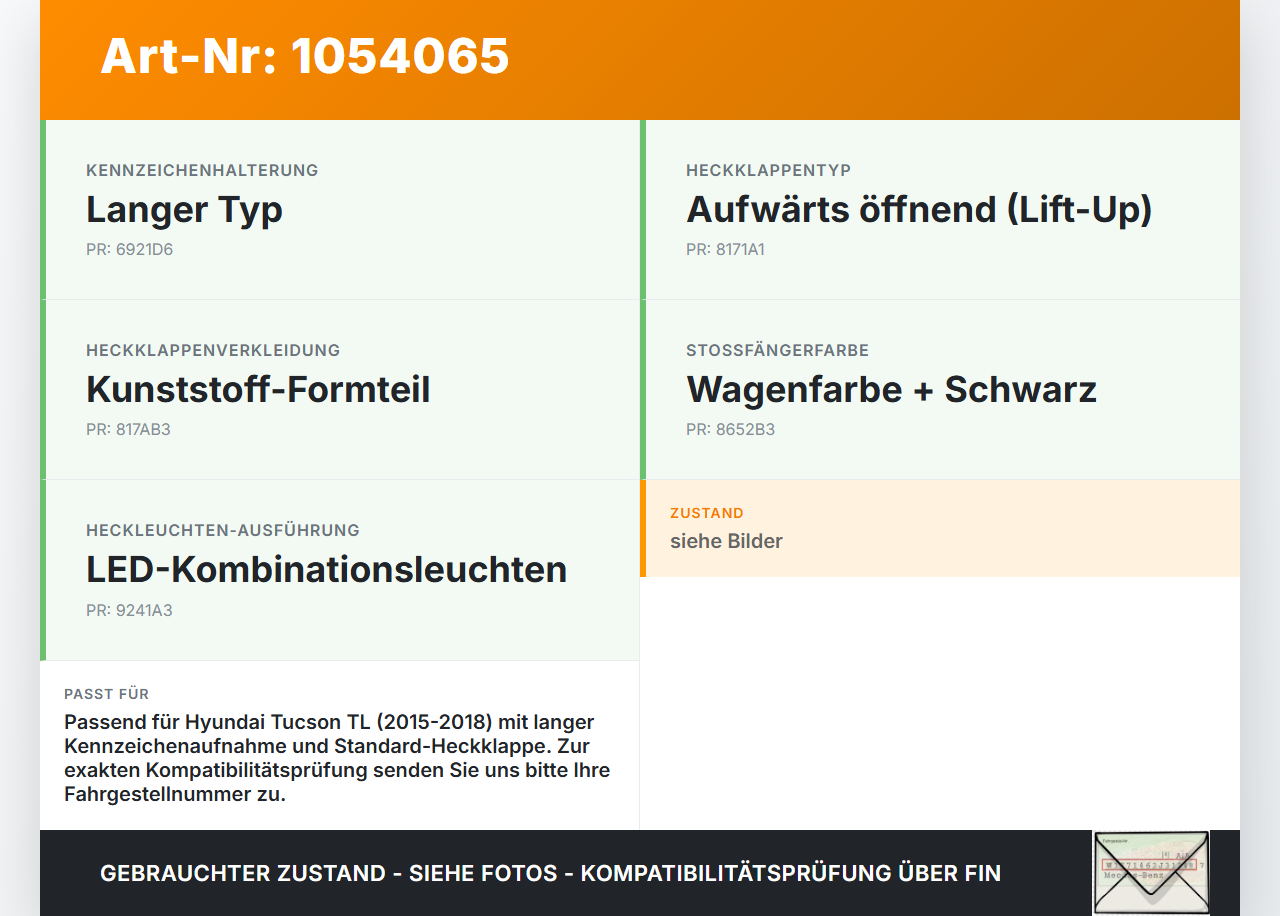 Hyundai Tucson TL 15-18 Kennzeichenleuchte Hyundai Tucson TL 15-18 30.03.2017 gebraucht Vorschau 3