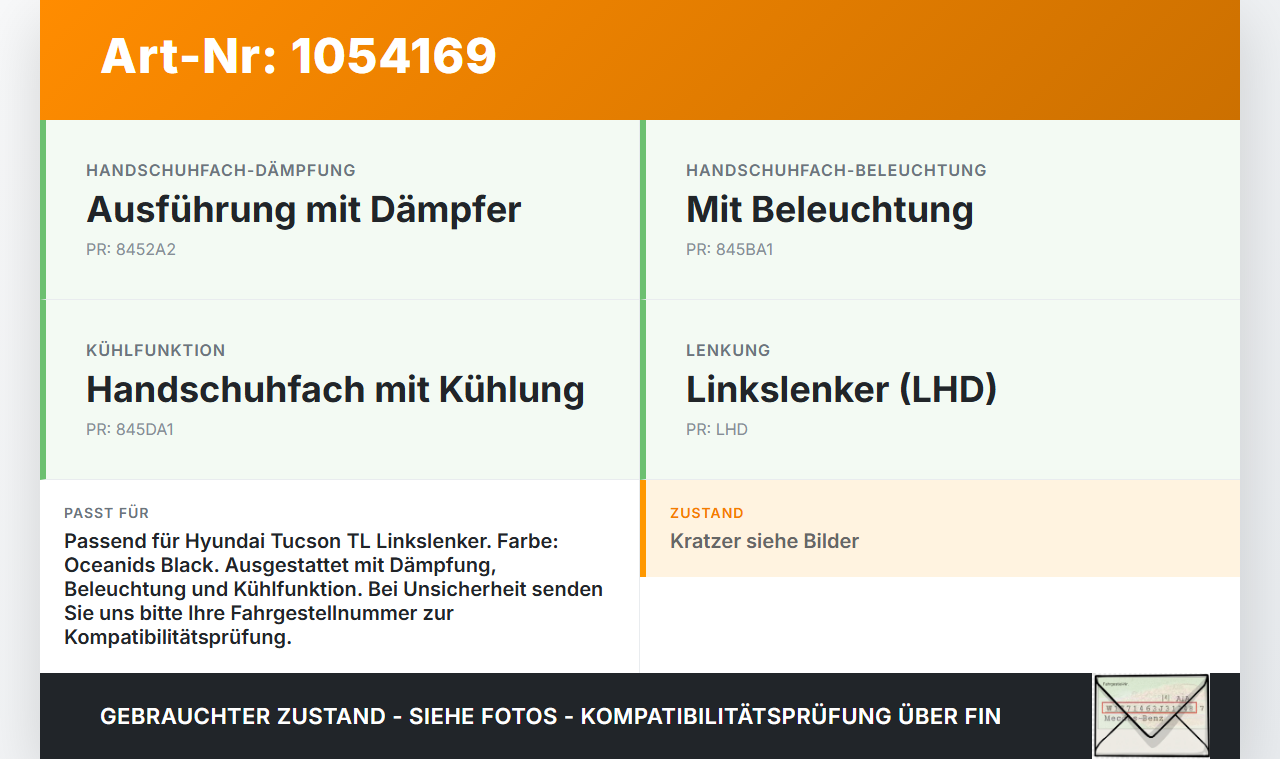Hyundai Tucson TL 15-18 Handschuhfach Hyundai Tucson TL 15-18 30.03.2017 gebraucht Vorschau 3