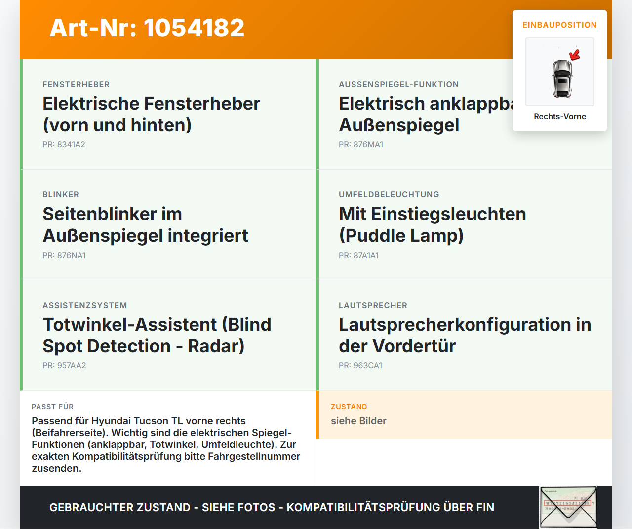 Hyundai Tucson TL 15-18 Kabelbaum für Tür und Fensterheber Rechts Vorne Hyundai Tucson TL 15-18 30.03.2017... Vorschau 3