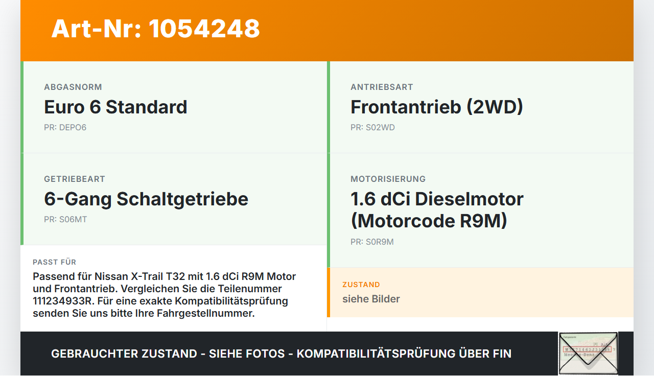 Nissan X-Trail T32 14-17 dCi 1,6 96KW R9M414 Ölwanne Motorwanne Nissan X-Trail T32 14-17 09.03.2015 111234933R gebraucht Vorschau 3