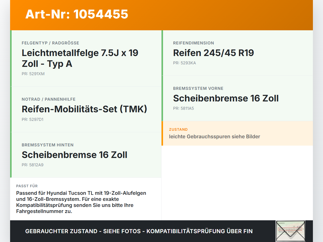 Hyundai Tucson TL 15-18 Satz Radmuttern Muttern Radbolzen Hyundai Tucson TL 15-18 30.03.2017 gebraucht Vorschau 3