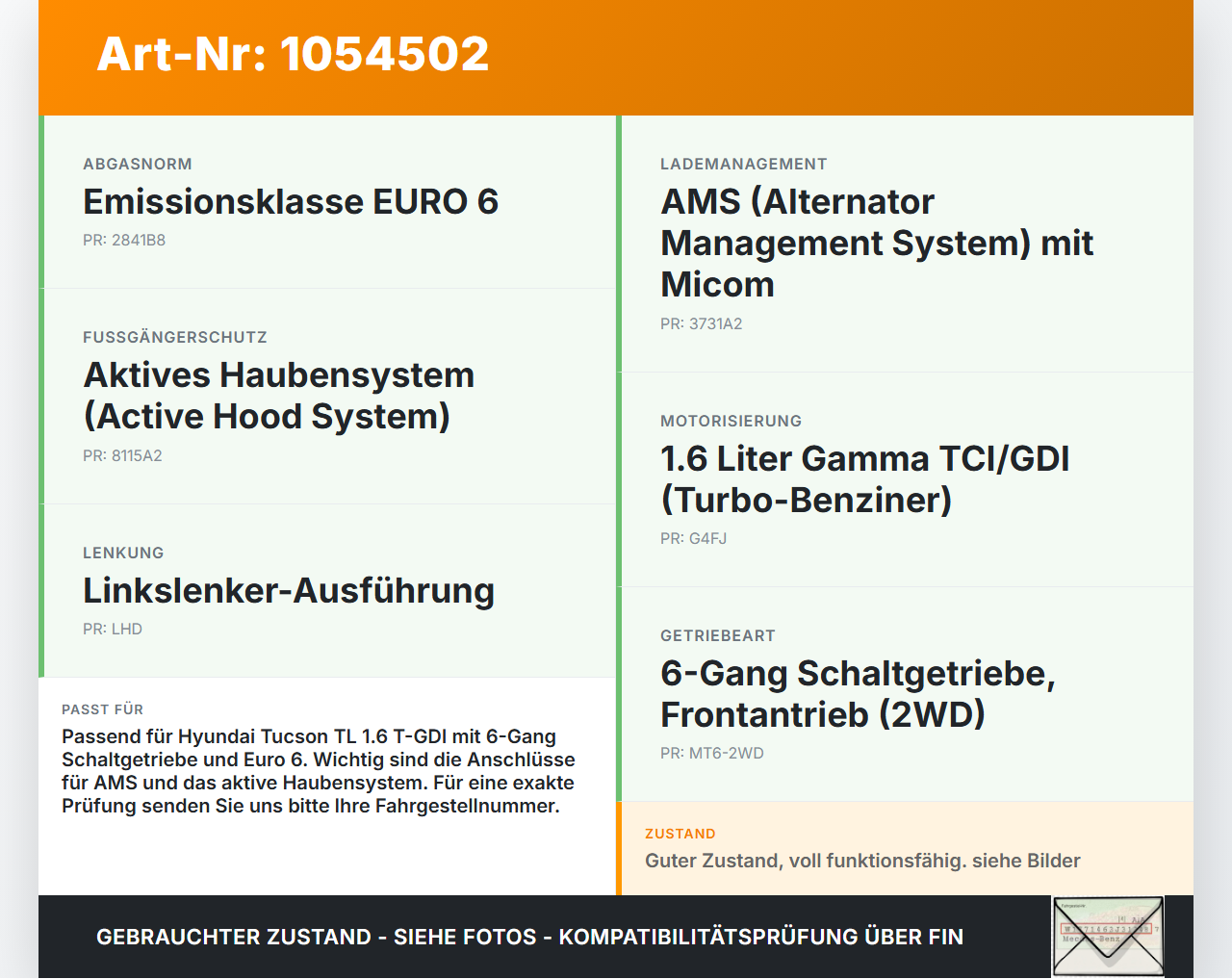 Hyundai Tucson TL 15-18 1,6 130KW Kabelbaum Motorkabelbaum Leitungssatz für Motor Hyundai Tucson TL 15-18... Vorschau 3