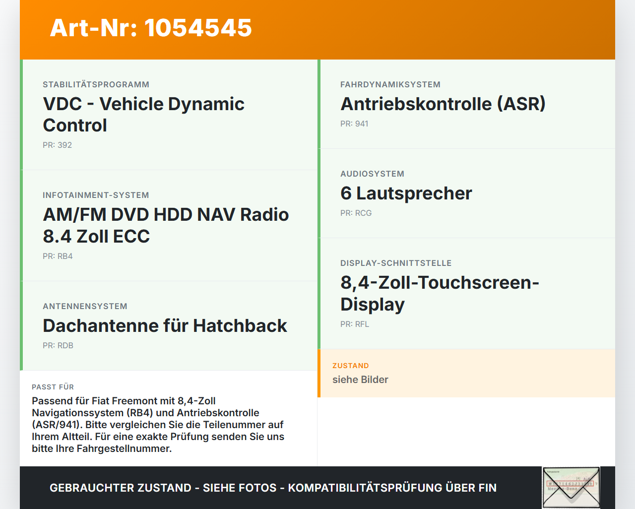 Fiat Freemont 11-16 Steuergerät ECU Modul SG ASR Antennenverstärker Fiat Freemont 11-16 17.02.2011 68172584AA... Vorschau 3