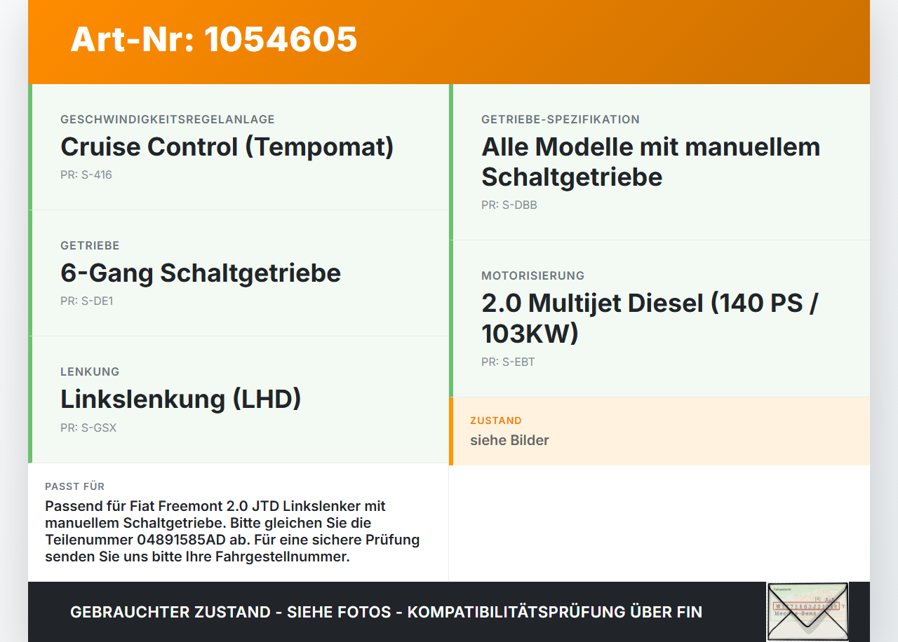 Fiat Freemont 11-16 JTD 2,0 100KW Gaswertgeber Gaspedal Fiat Freemont 11-16 17.02.2011 04891585AD 24936F gebraucht Vorschau 3