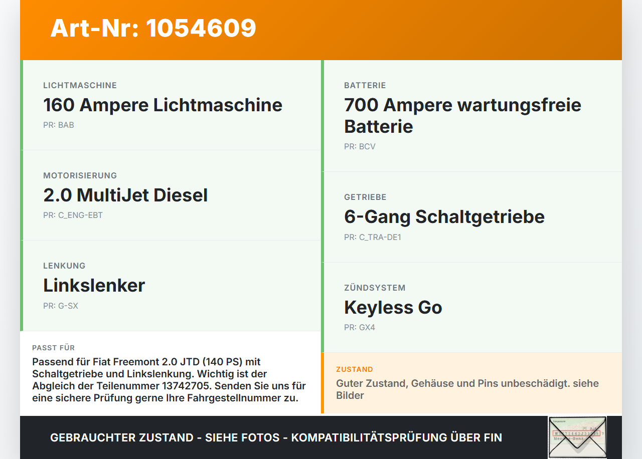 Fiat Freemont 11-16 JTD 2,0 100KW Sicherungskasten Zentralelektrik Fiat Freemont 11-16 17.02.2011 13748474 13742705... Vorschau 3