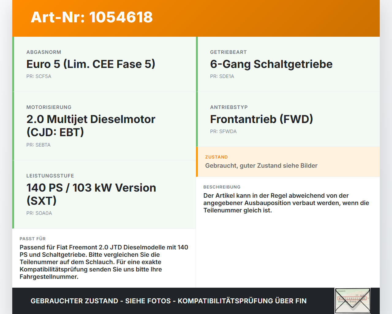Fiat Freemont 11-16 JTD 2,0 100KW Ansaugrohr Ladeluftschlauch Luftschlauch Pos.1 Fiat Freemont 11-16 17.02.2011... Vorschau 3
