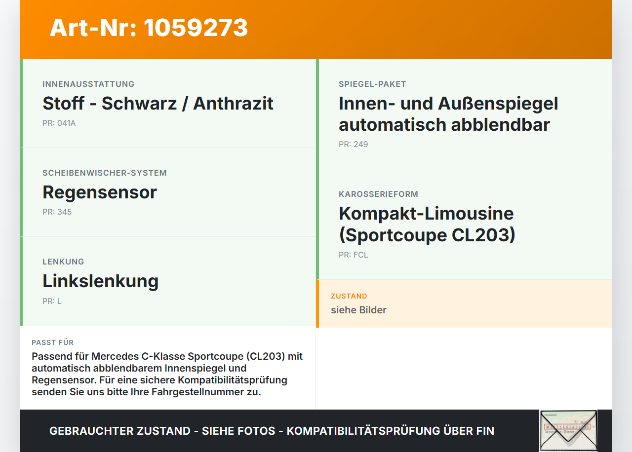 Mercedes CL203 C220 04-08 Innenleuchte Innenraumleuchte Mercedes CL203 C220 04-08 04.07.2006 A2038208201... Vorschau 3