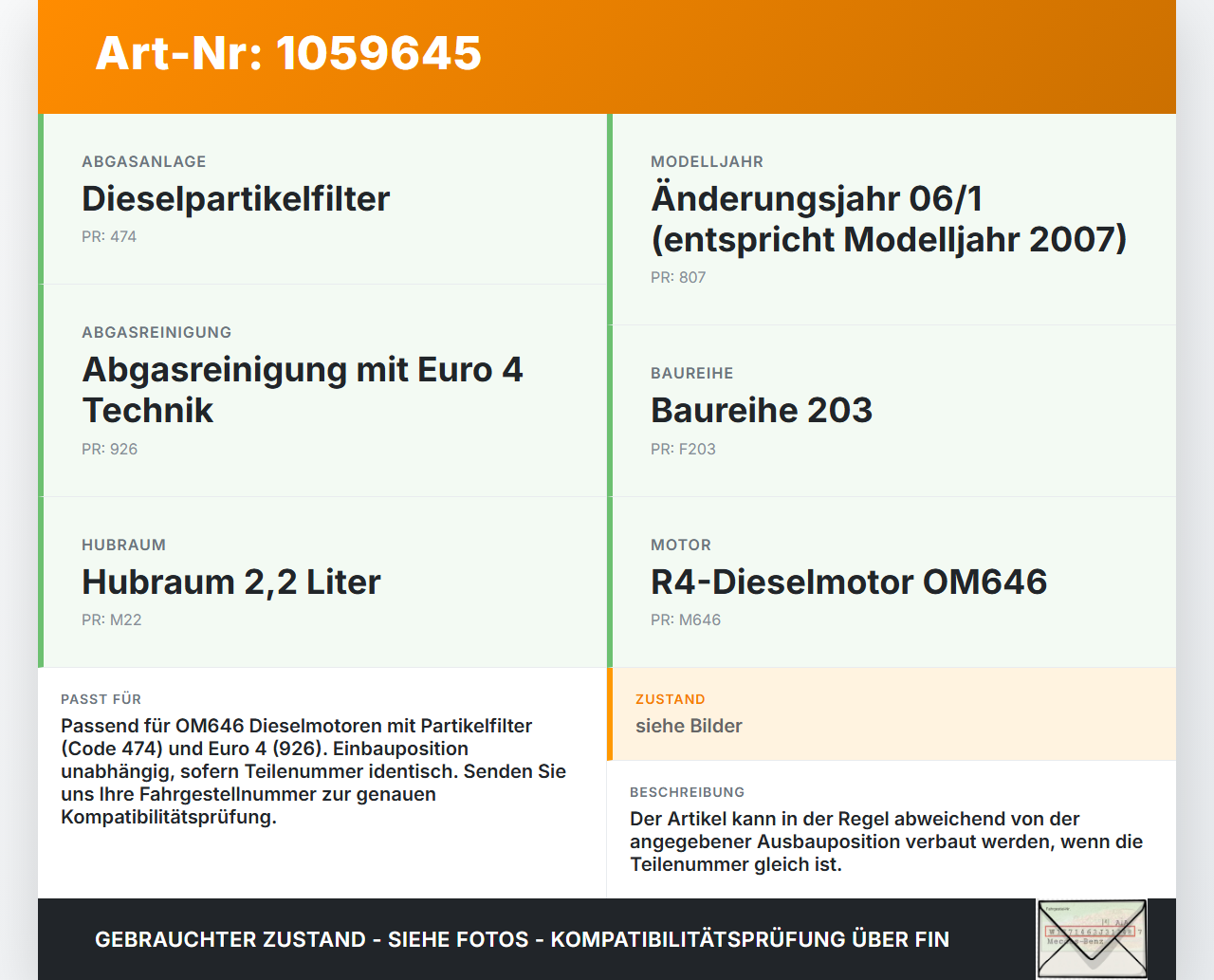 Mercedes CL203 C220 04-08 CDI 2,1 110KW Injektor Einspritzdüse Zyl.3 Mercedes CL203 C220 04-08 04.07.2006... Vorschau 3