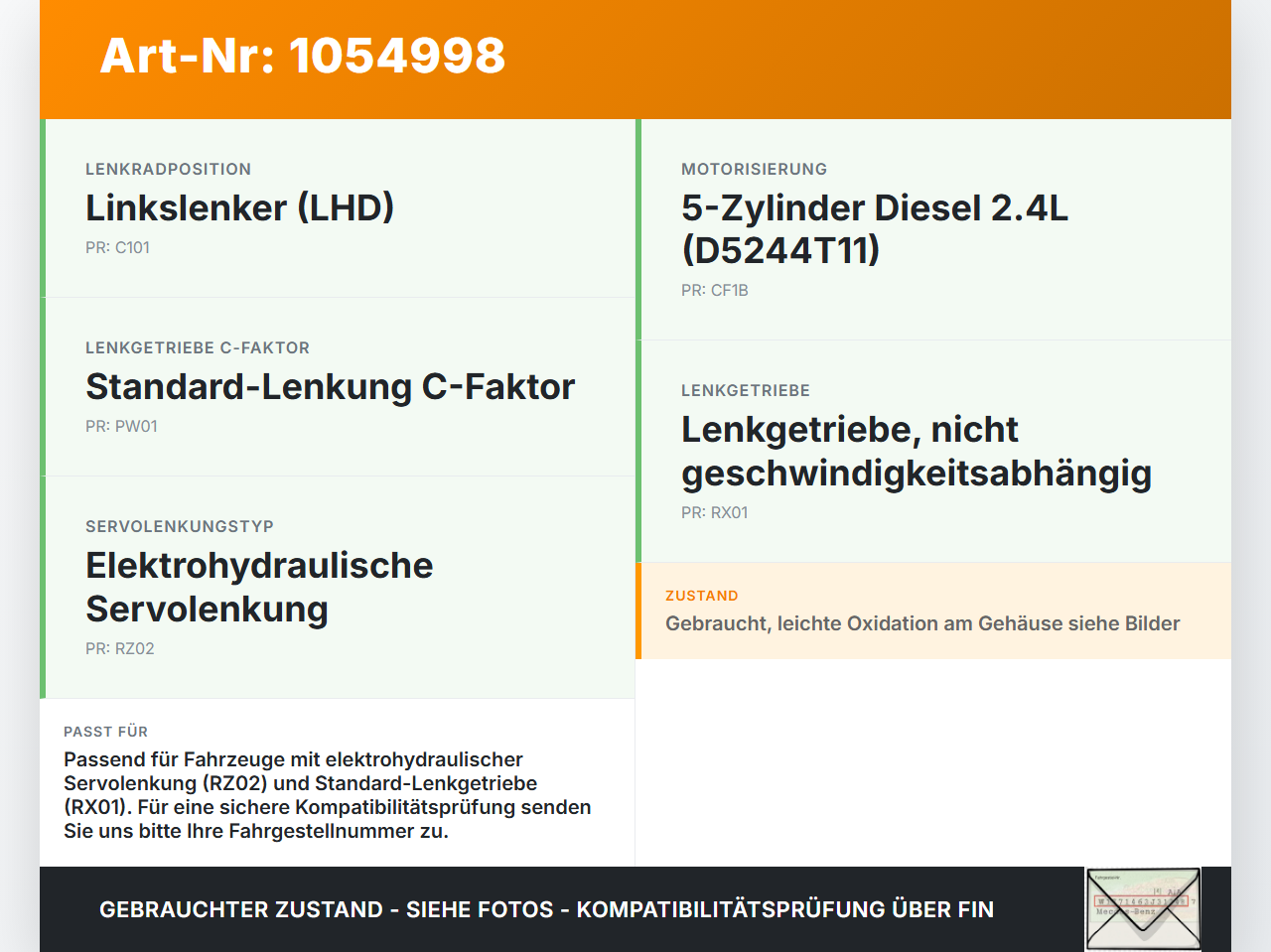 Volvo V60 I 155 10-13 1,6 84KW Elektrische Servopumpe Hydraulikpumpe für Lenkung Volvo V60 I 155 10-13 29.09.2014... Vorschau 3