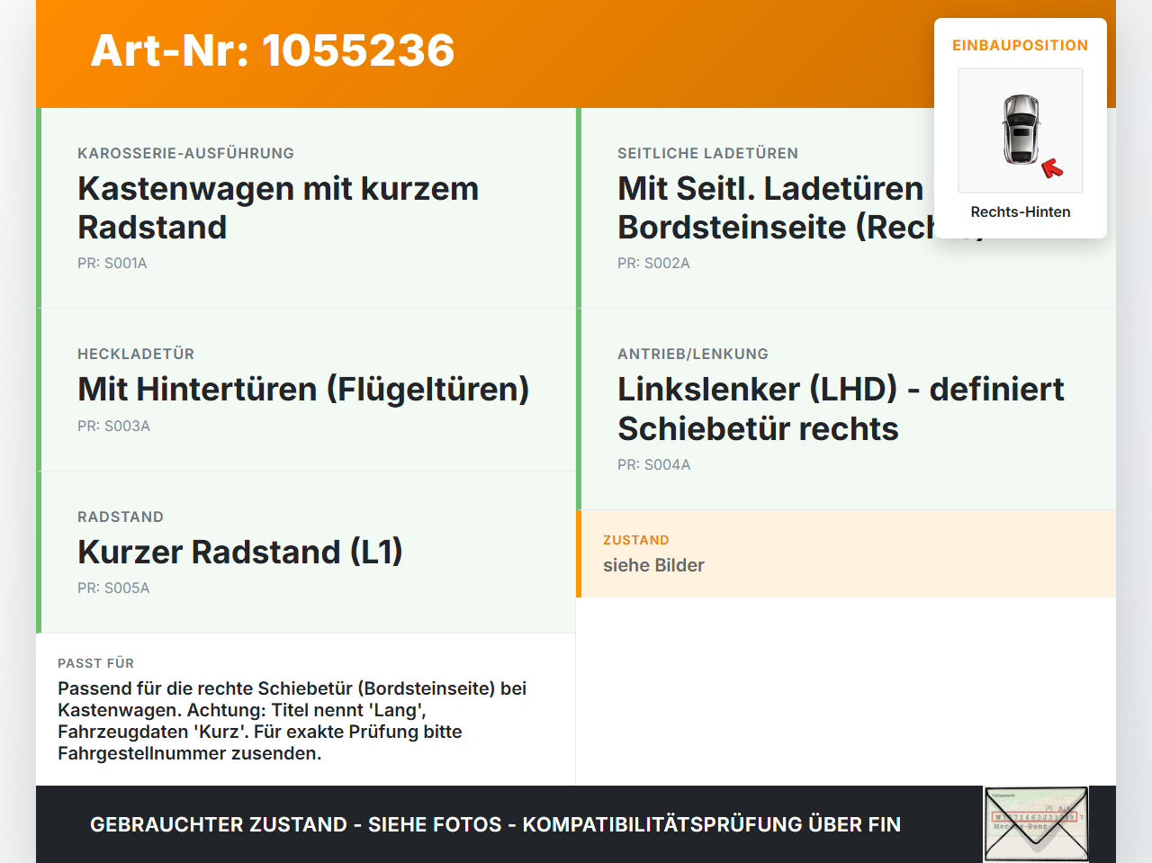 Ford Transit Connect 13-18 Lang Dichtung für Rahmen Tür Rechts Hinten Schiebetür Ford Transit Connect 13-18... Vorschau 3