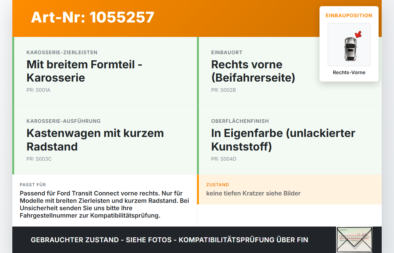 Ford Transit Connect 13-18 Lang Türleiste Beplankung Rechts Vorne Aussen 5D Ford Transit Connect 13-18 20.06.2017... Vorschau 3