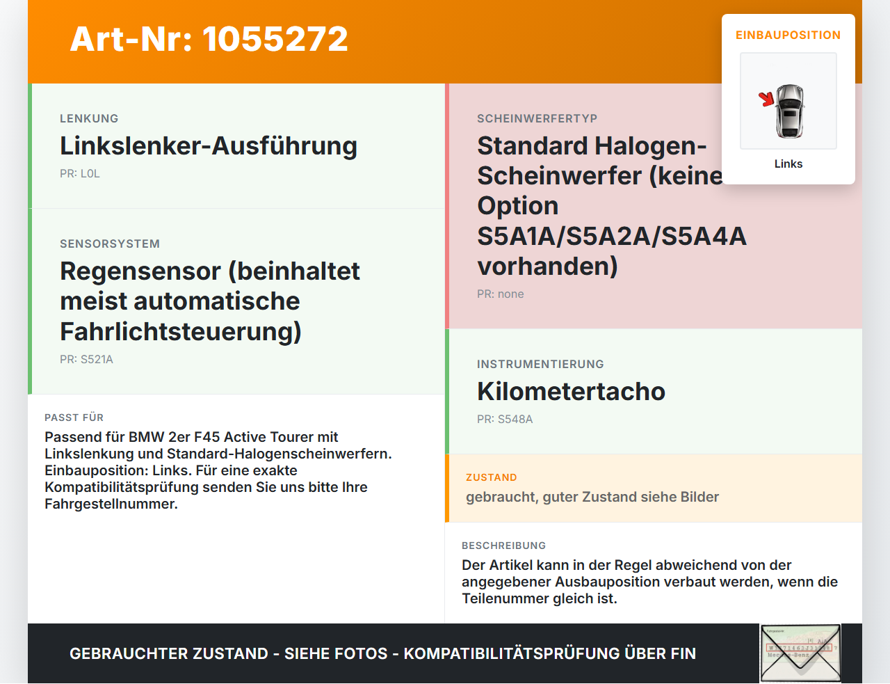 BMW F45 14-18 Stellmotor für Scheinwerfer LWR Links BMW F45 14-18 22.11.2017 9321034 64119321034 SY2622341-02 gebraucht Vorschau 3