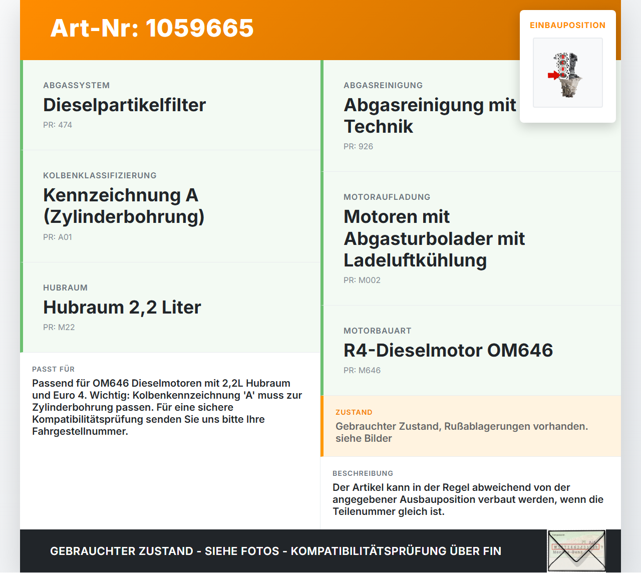 Mercedes CL203 C220 04-08 CDI 2,1 110KW 646963 Kolben mit Pleuel Pos A Mercedes CL203 C220 04-08 04.07.2006... Vorschau 3