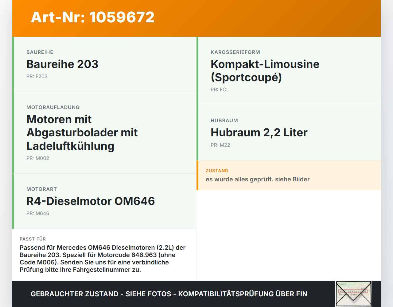 Mercedes CL203 C220 04-08 CDI 2,1 110KW 646963 Ausgleichswelle Lagerkörper Mercedes CL203 C220 04-08 04.07.2006... Vorschau 3