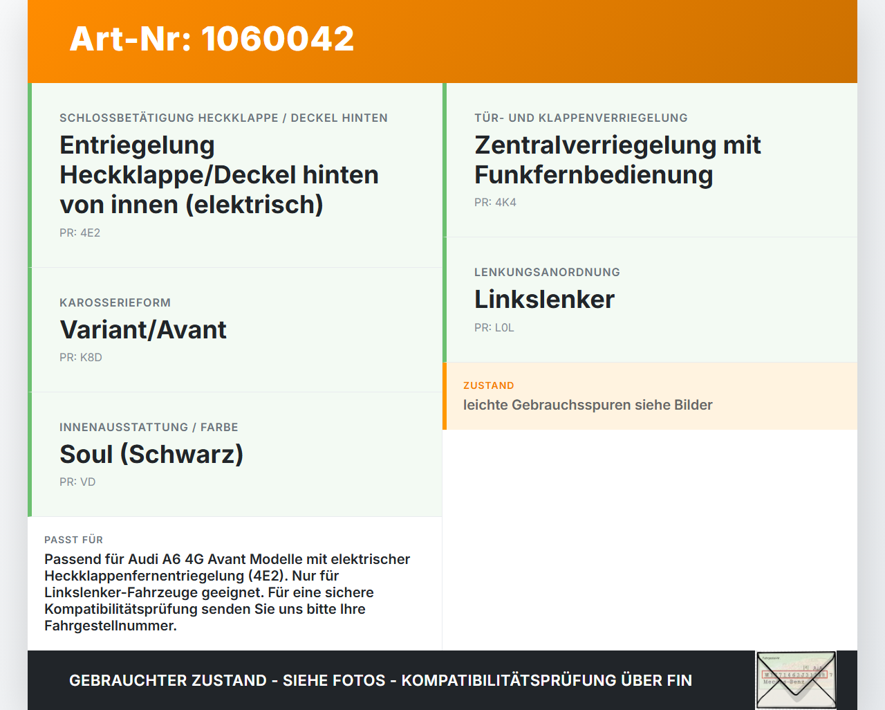 Audi A6 4G 11-14 Schalter Öffner für Heckklappe Audi A6 4G 11-14 11.04.2012 4H0959831A gebraucht Vorschau 3