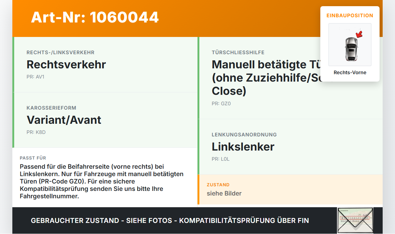 Audi A6 4G 11-14 Kombi Türfangband Türbremse Türanschlag Rechts Vorne Audi A6 4G 11-14 11.04.2012 4G0837249A gebraucht Vorschau 3
