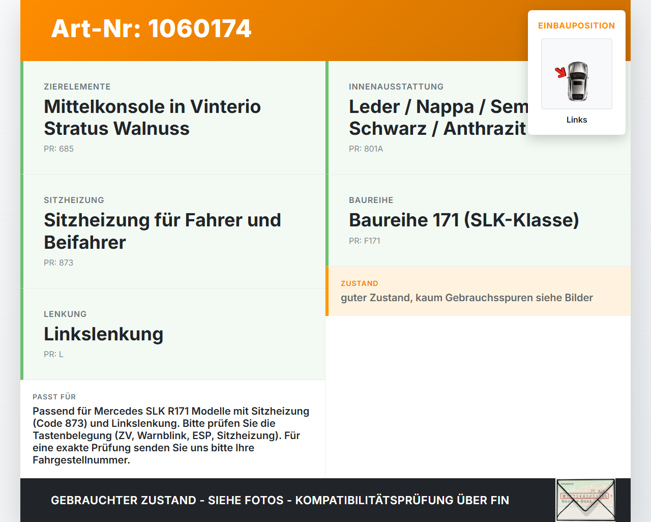 Mercedes SLK R171 04-08 Warnblinkschalter Schalter Sitzheizung ZV ESP Off Mercedes SLK R171 04-08 23.11.2006... Vorschau 3