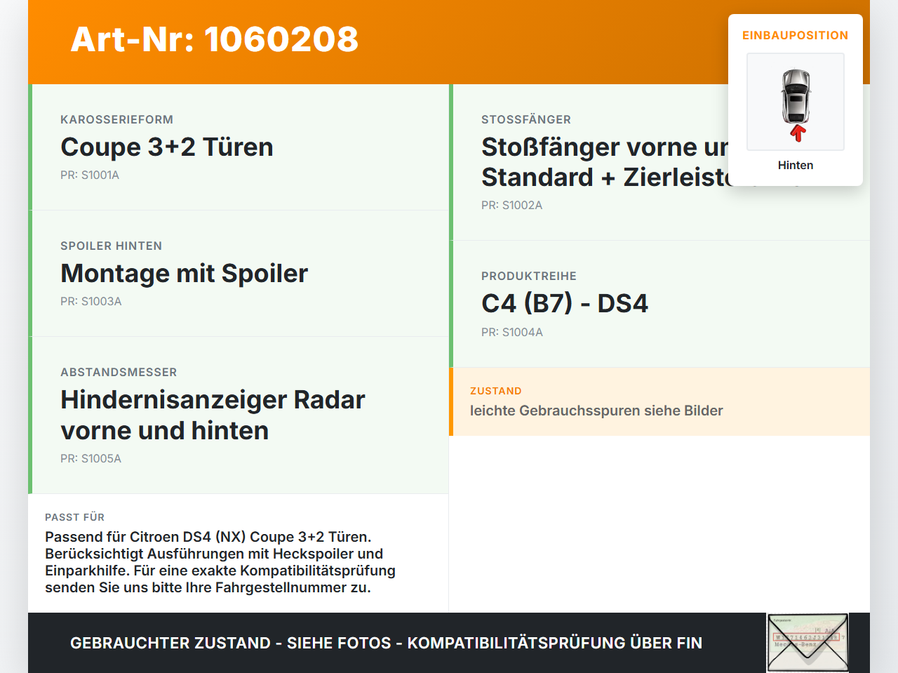 Citroen DS4 NX 11-15 Stoßstangenträger Stoßfängerträger Querträger Träger Hinten Citroen DS4 NX 11-15 20.05.2011... Vorschau 3