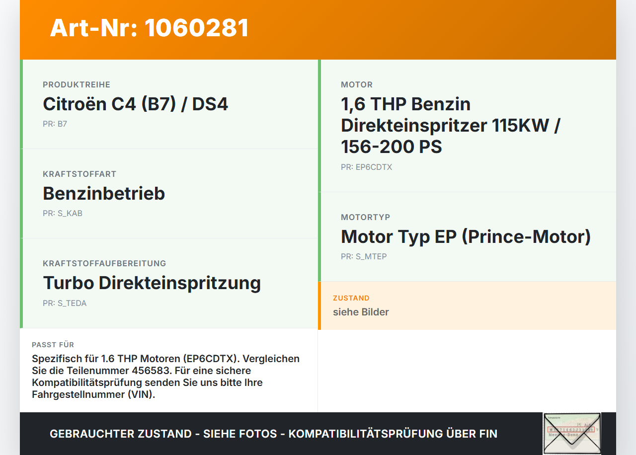 Citroen DS4 NX 11-15 1,6 115KW EP6CDTX Unterdruckpumpe Vakuumpumpe Citroen DS4 NX 11-15 20.05.2011 456583 gebraucht Vorschau 3