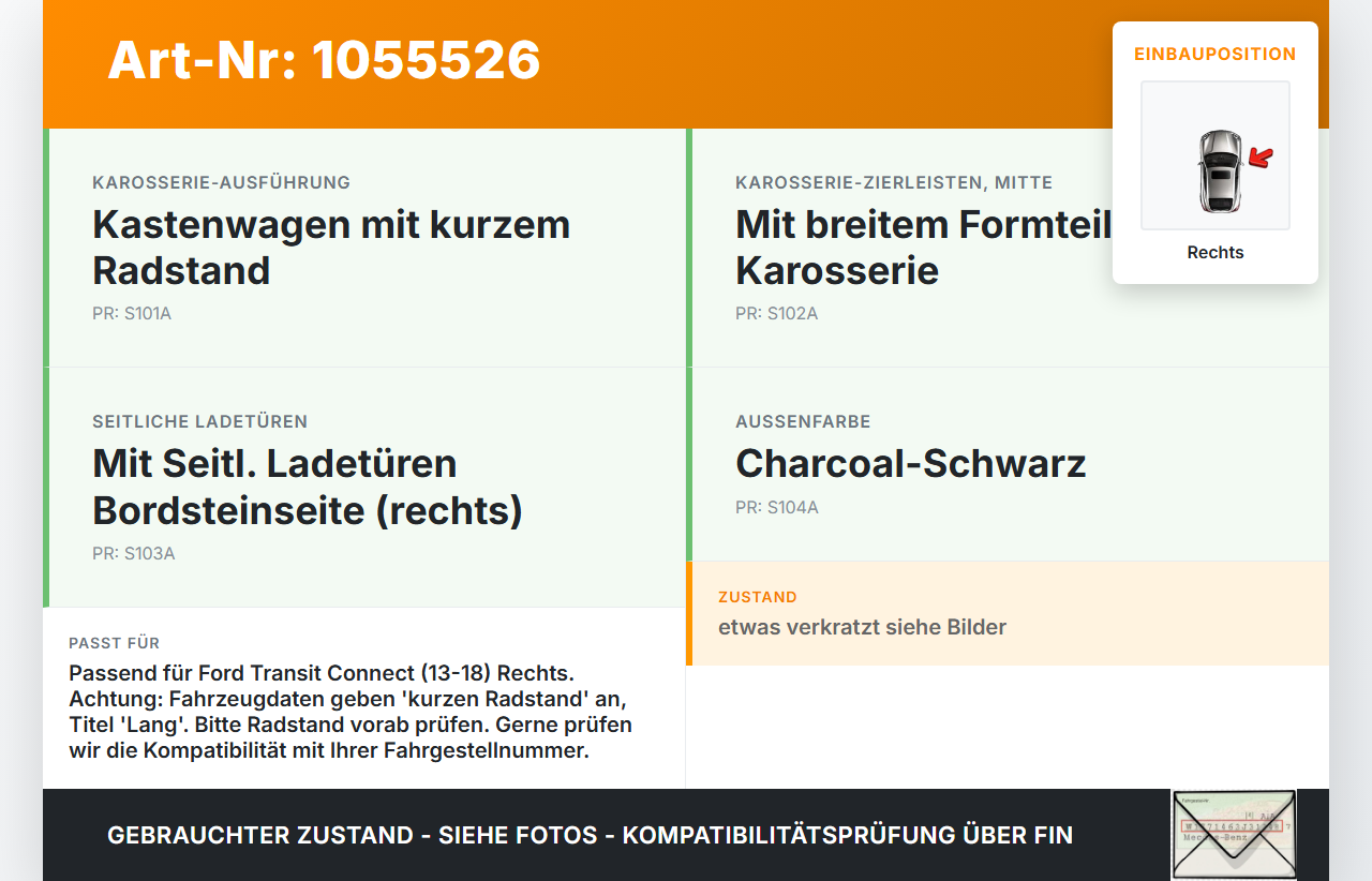 Ford Transit Connect 13-18 Lang Verkleidung für Schweller Seitenschweller Rechts Ford Transit Connect 13-18... Vorschau 3