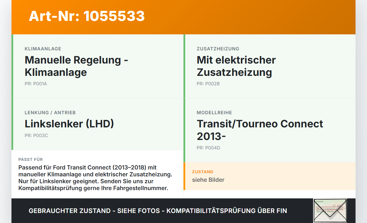 Ford Transit Connect 13-18 Widerstand Gebläse Lüfter Ford Transit Connect 13-18 20.06.2017 gebraucht Vorschau 3