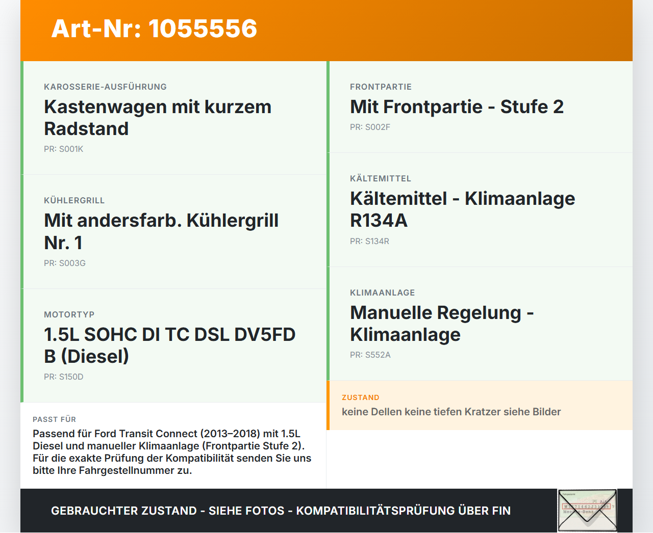 Ford Transit Connect 13-18 1,5 75KW Schlossträger Frontmaske Träger Ford Transit Connect 13-18 20.06.2017 gebraucht Vorschau 3