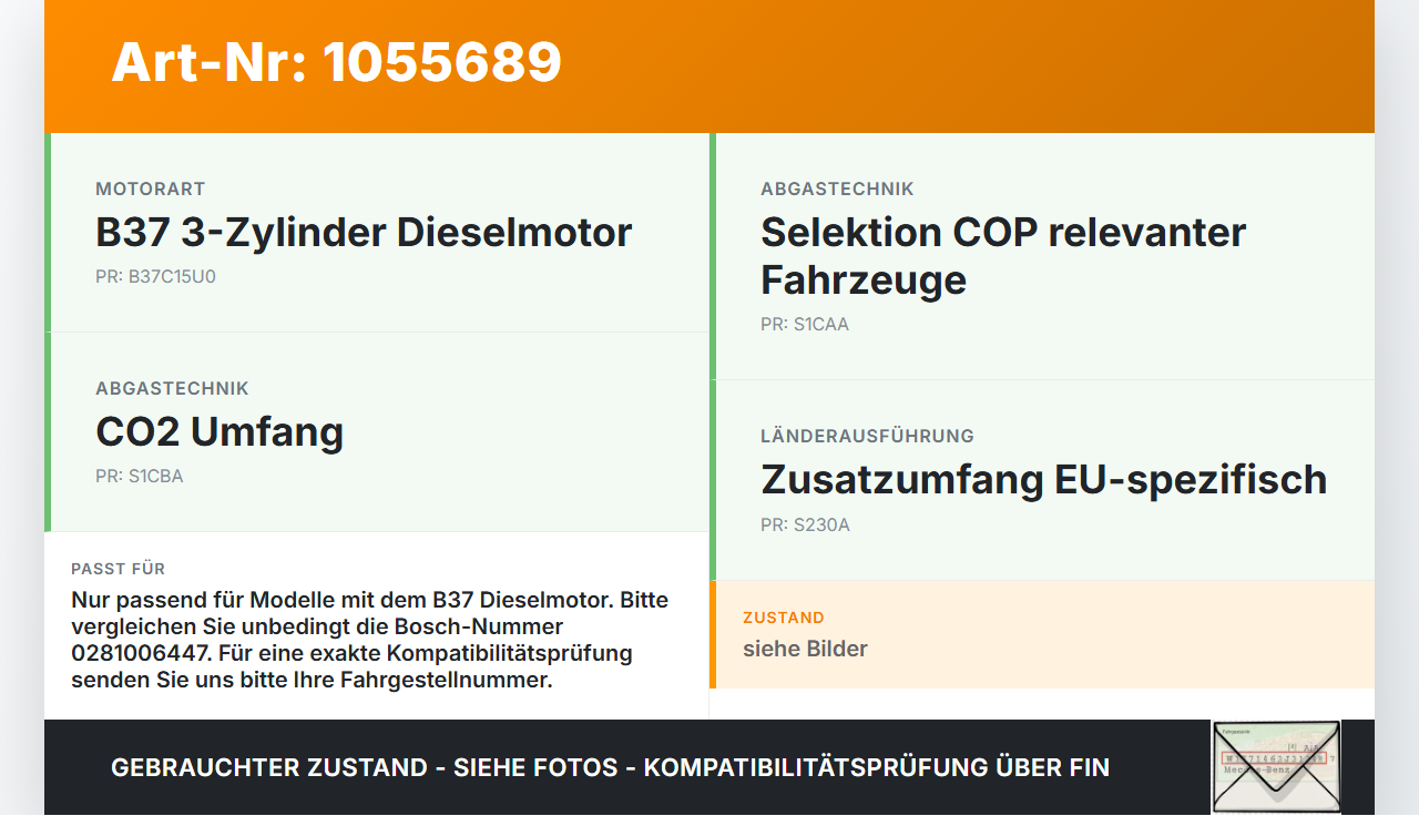 BMW F45 14-18 1,5 85KW Railsensor Drucksensor 2 BMW F45 14-18 22.11.2017 8570936 13628570936 0281006447... Vorschau 3