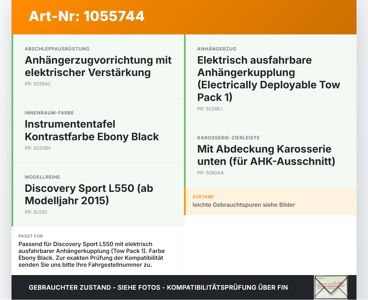 Discovery Sport L550 15-19 2,2D 110KW Schalter Taster für AHK Anhängerkupplung Klappfunktion Anhänger Licht... Vorschau 3