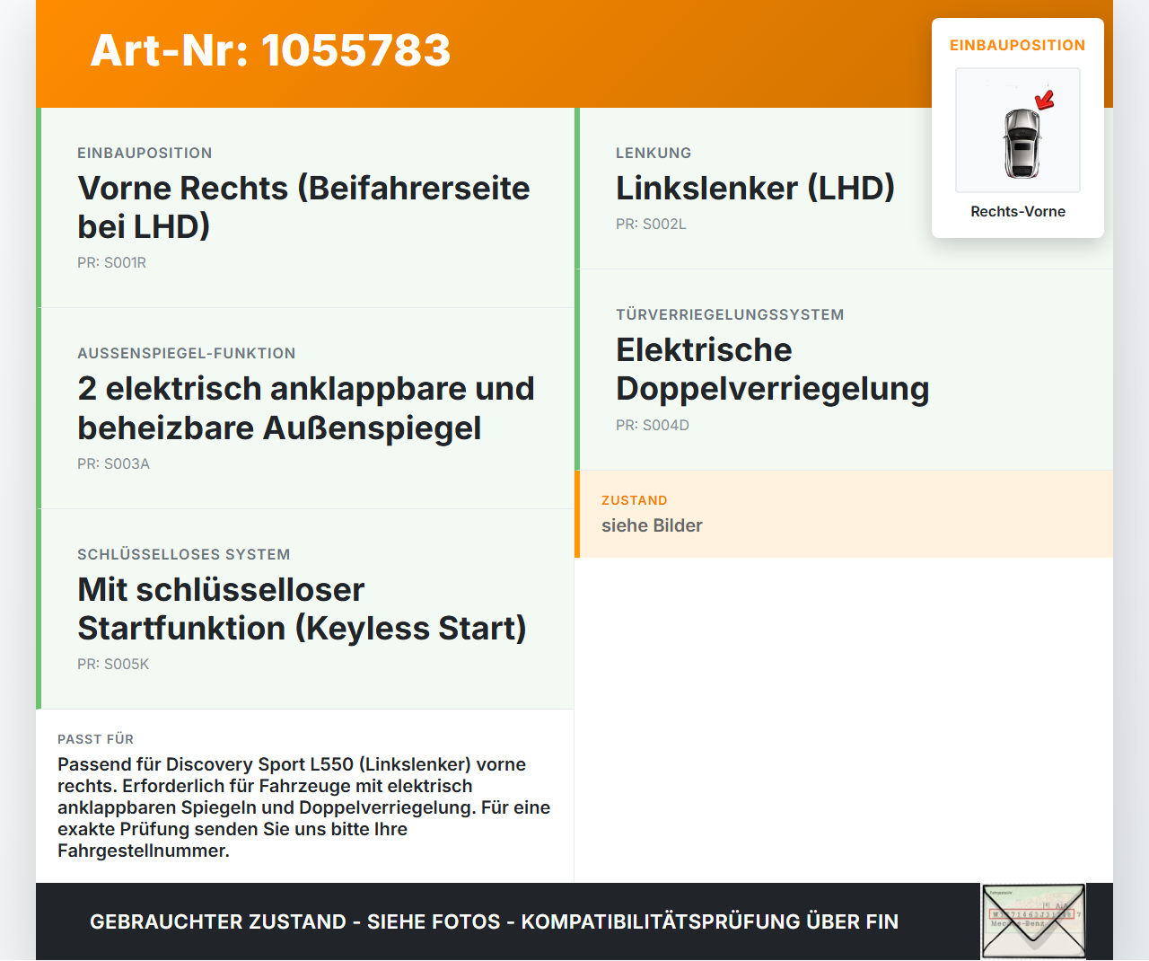 Discovery Sport L550 15-19 Steuergerät ECU Modul Türsteuergerät Rechts Vorne Discovery Sport L550 15-19 12.03.2015... Vorschau 3