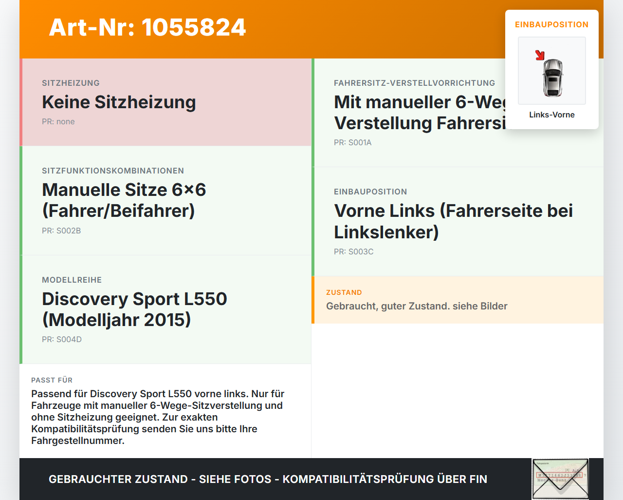 Discovery Sport L550 15-19 Steuergerät Sitzmodul Sitzverstellung Vorne Links Discovery Sport L550 15-19 12.03.2015... Vorschau 3
