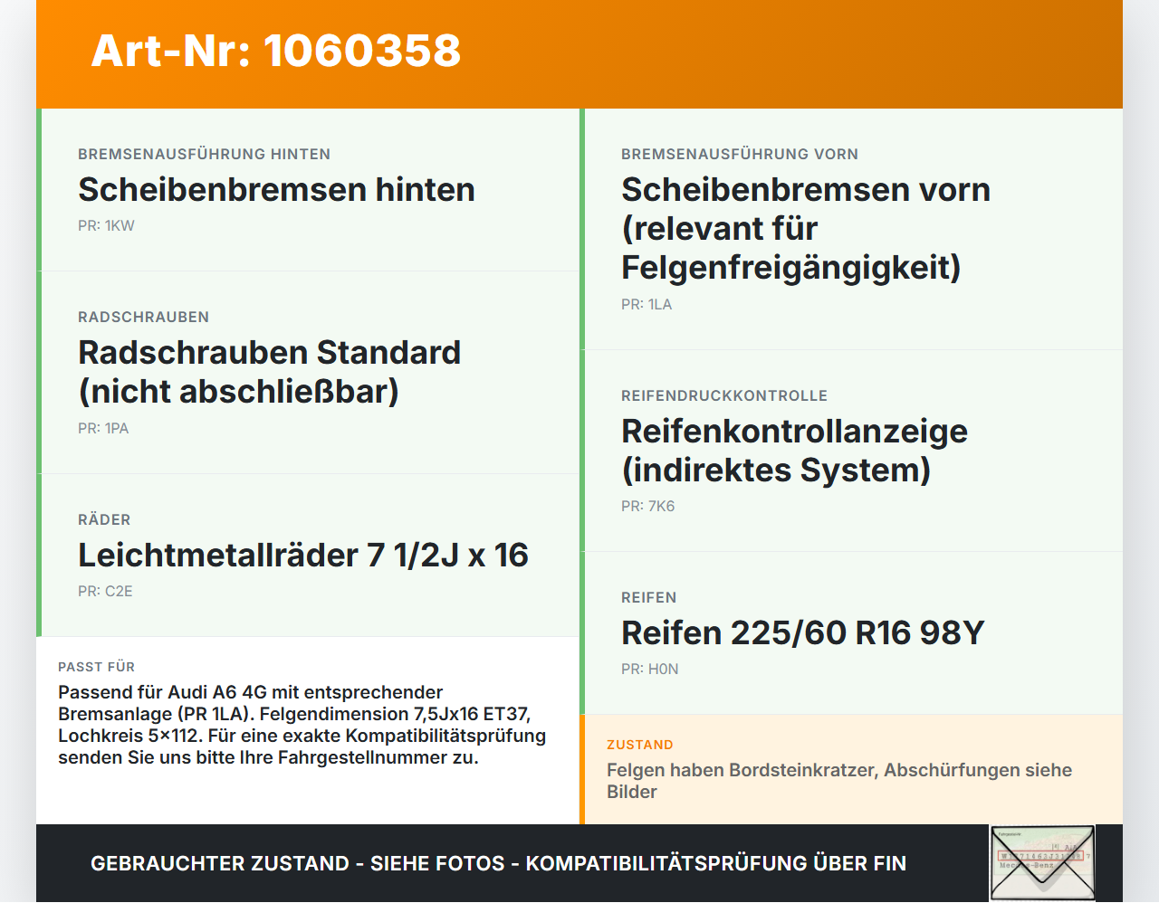 Audi A6 4G 11-14 4 x Kompletträder Aluminiumfelge Winterreifen 225/60R16 5X112 Audi A6 4G 11-14 11.04.2012... Vorschau 3