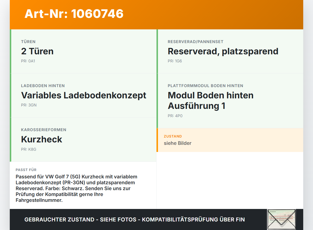 VW Golf 7 VII 5G 12-17 3T Kofferraummatte Kofferraum Einlegeboden VW Golf 7 VII 5G 12-17 22.11.2013 5G6858855F... Vorschau 3