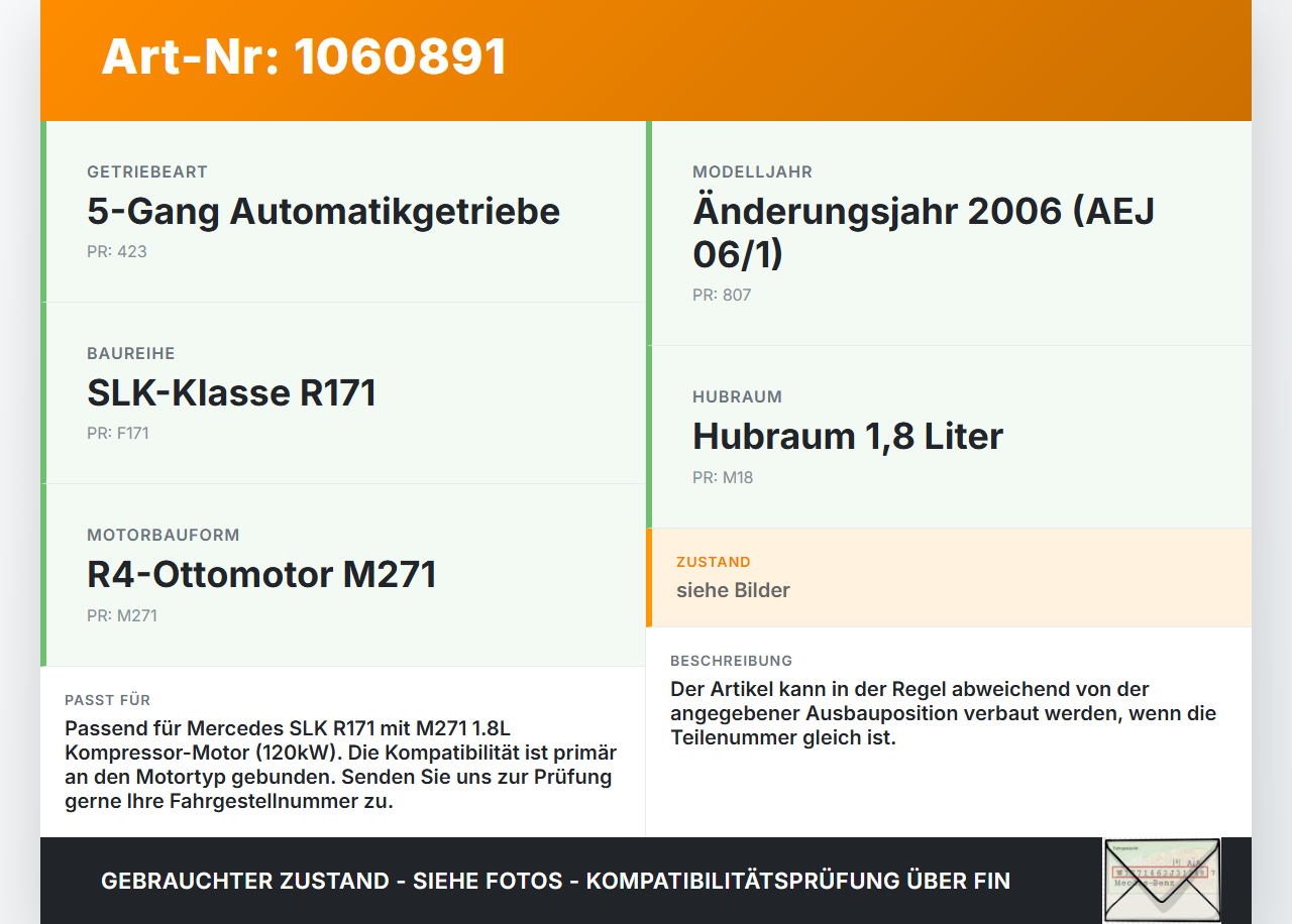 Mercedes SLK R171 04-08 1,8 120KW Einspritzdüse Einspritzventil Zyl.7 Mercedes SLK R171 04-08 23.11.2006... Vorschau 3