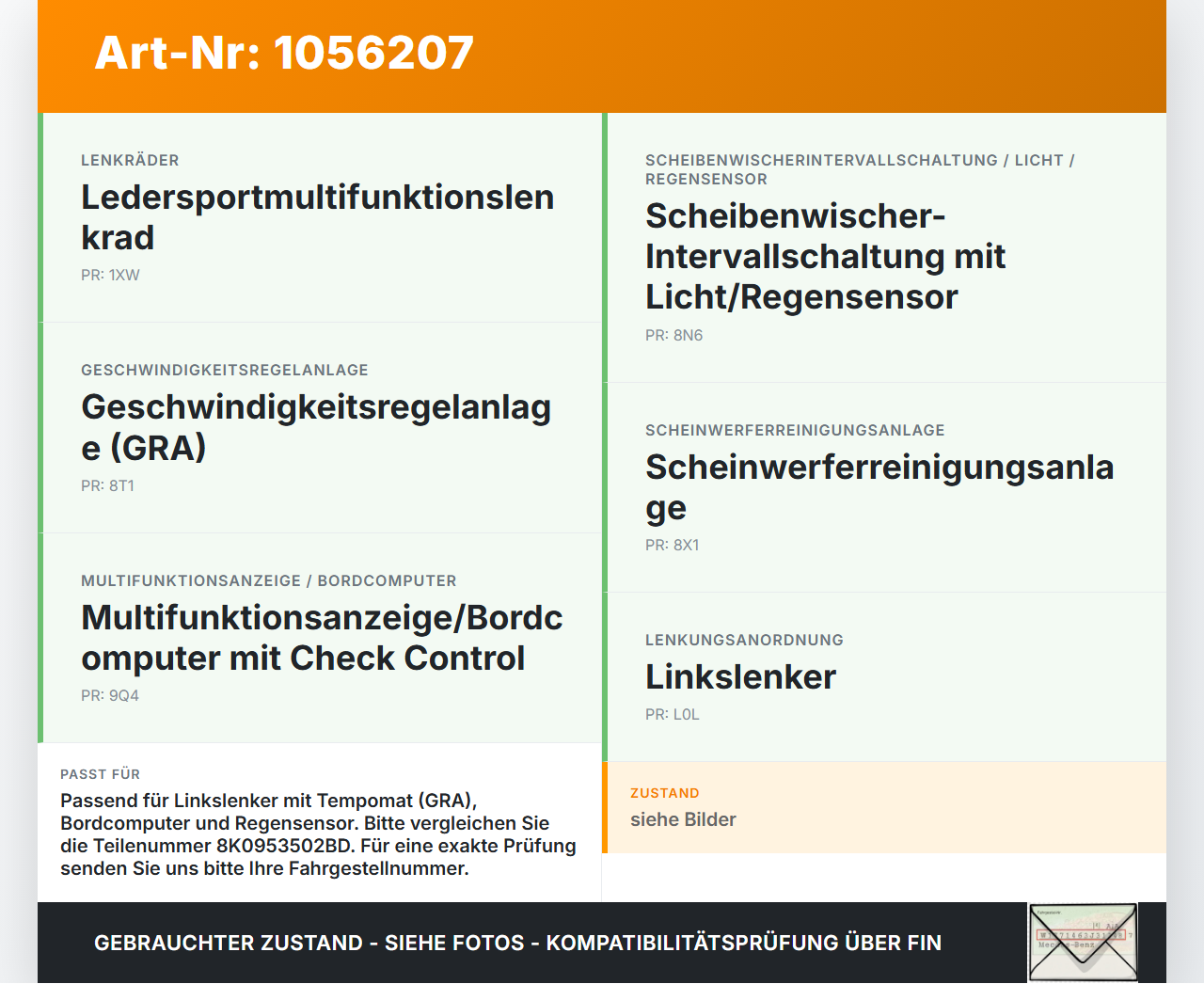 Audi A5 8T 07-12 Lenkstockschalter Blinker Wischer Kombischalter Audi A5 8T 07-12 04.12.2008 8K0953502BD... Vorschau 3